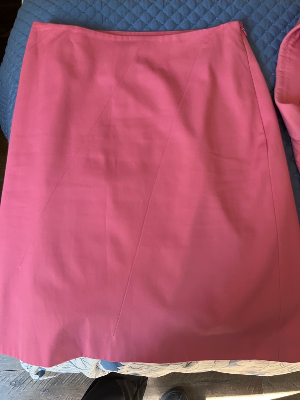BCBG Pink A-Line Skirt with Diagonal Panel Seams